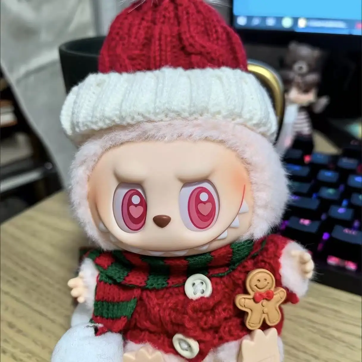 For17cm Doll'S Clothes Outfit Accessories For Korea Kpop Exo Labubu Idol V1 V2 Christmas Cookie Man Sweater Hat New Year Clothes
