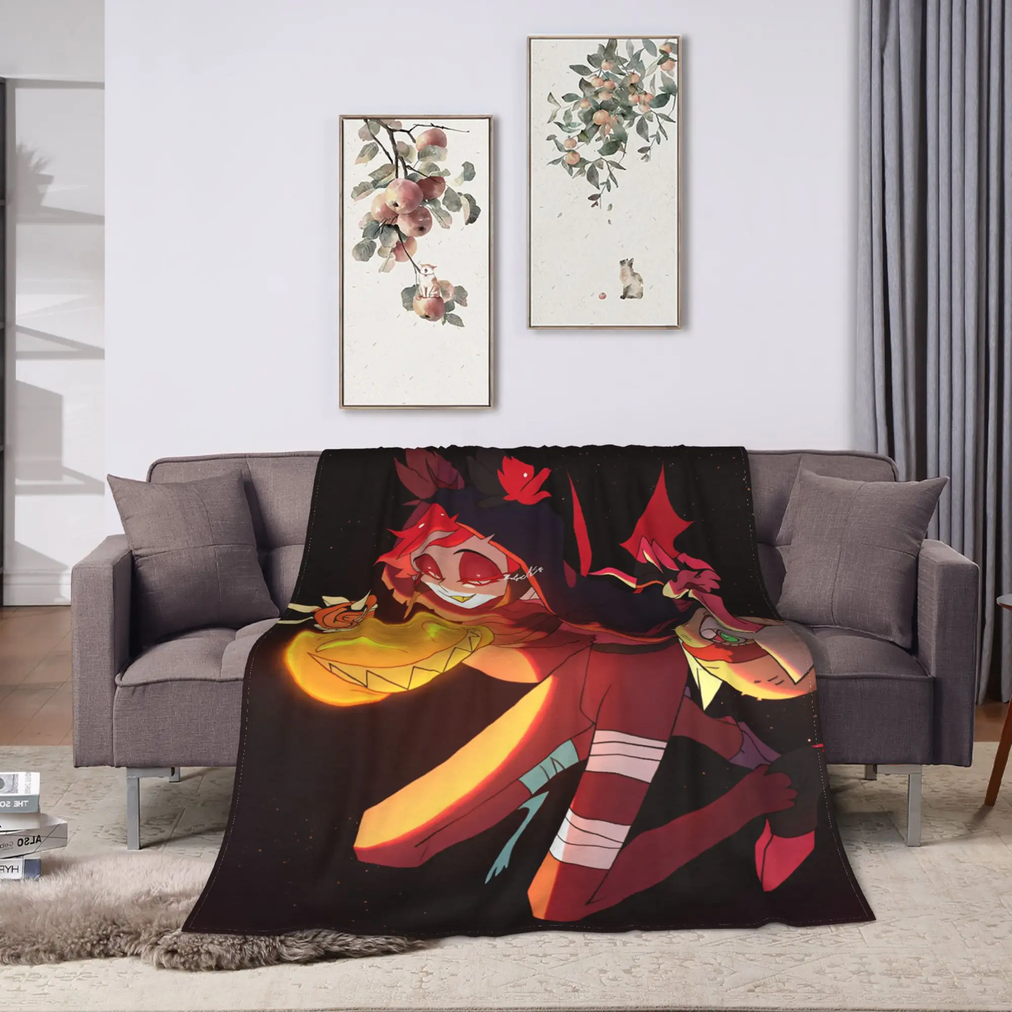 Soft Comfy Blanket Travel Halloween Hazbins Hoteling Throw Blanket Trend  Bedspread For Couch Bed