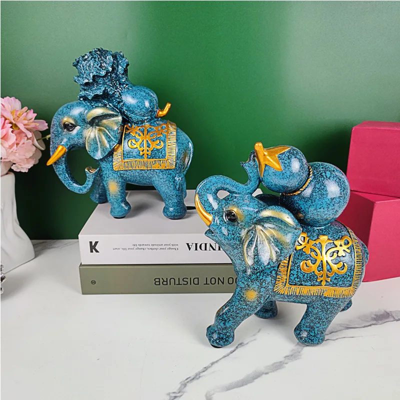 

European-style elephant desktop porch desk decoration home living room TV cabinet decoration housewarming