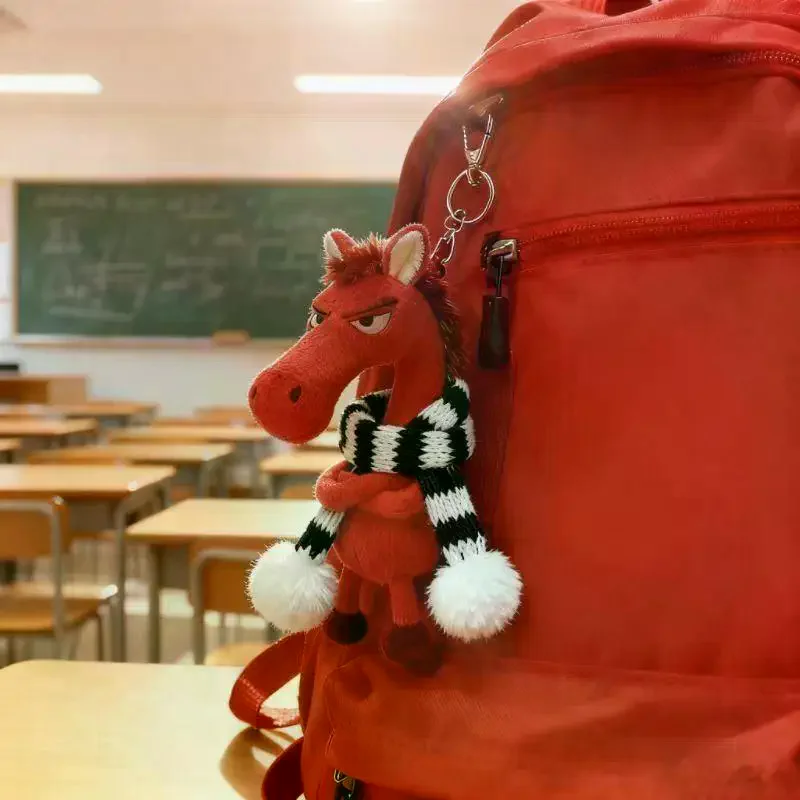 Muñeco de peluche, mascota de Año Nuevo del caballo, juguete de Pony de peluche, mochila, accesorios colgantes, llavero de caballo de dibujos animados, novedad de 2026