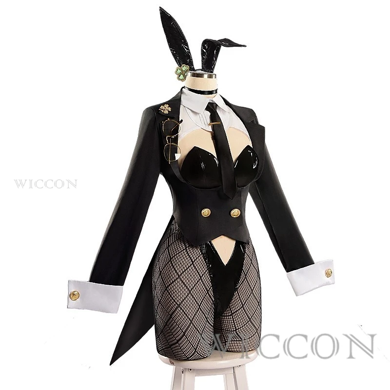 GODDESS OF VICTORY: NIKKE Ade Agent Bunny Girl Cosplay Costume Adults Black Sexy Onesie Expo Uniform Halloween Women