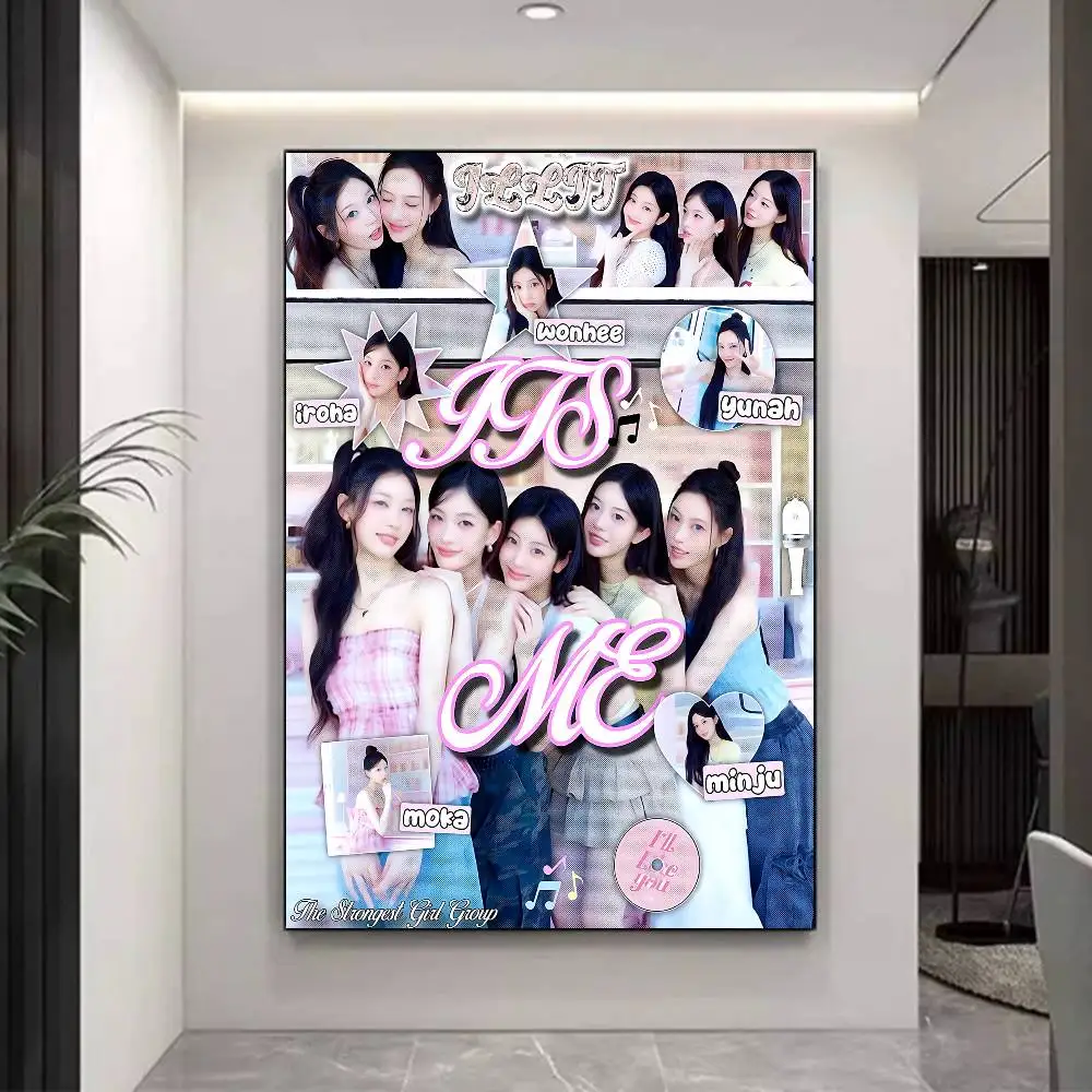Band K-pop I-ILLIT-S Singer Classic Vintage Posters Decoracion Painting Wall Art White Kraft Paper Kawaii Room Decor