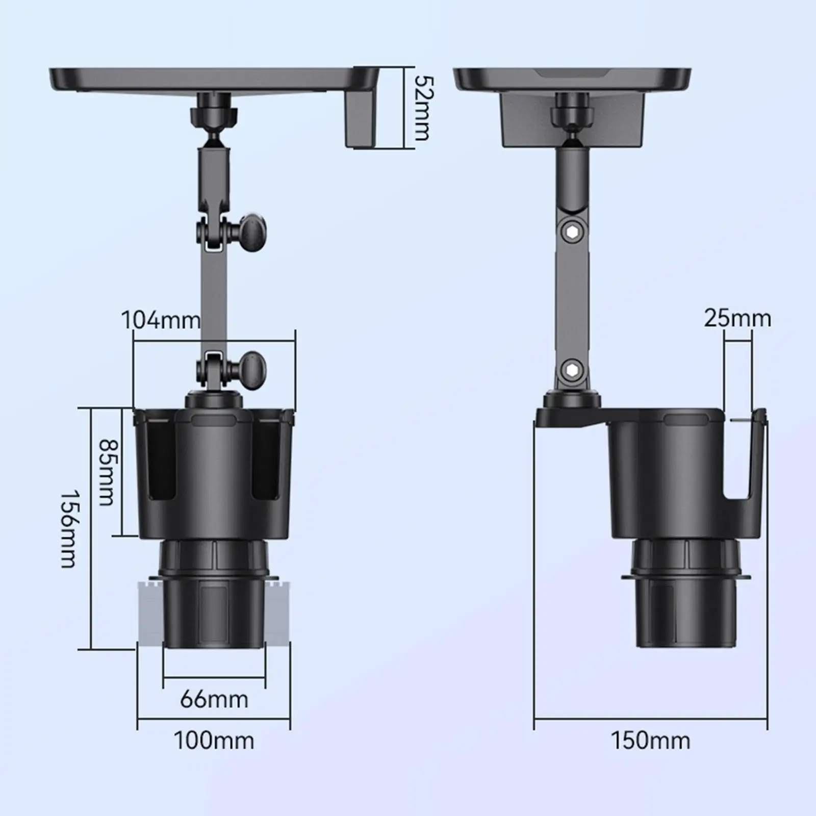 Multifunctional Car Cup Holder Expander with Tray Automotive Stable Adapter for Below 90mm Diameter Drinks Beverage Cups