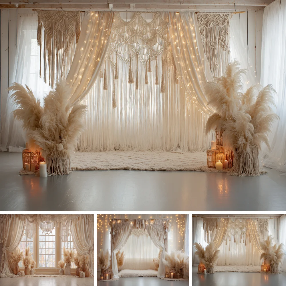 Customized Boho Style pParty Theme For Adult Wedding Decoration Banner Offer Portrait Photo Photography Studio Props Background