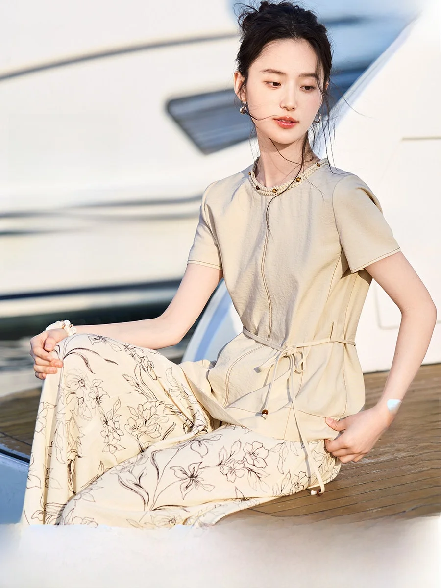 

Женская рубашка с эффектом похудения, с бисерным декором, универсальная, прямого кроя, лето 2026 XWI, элегантный нежный стиль