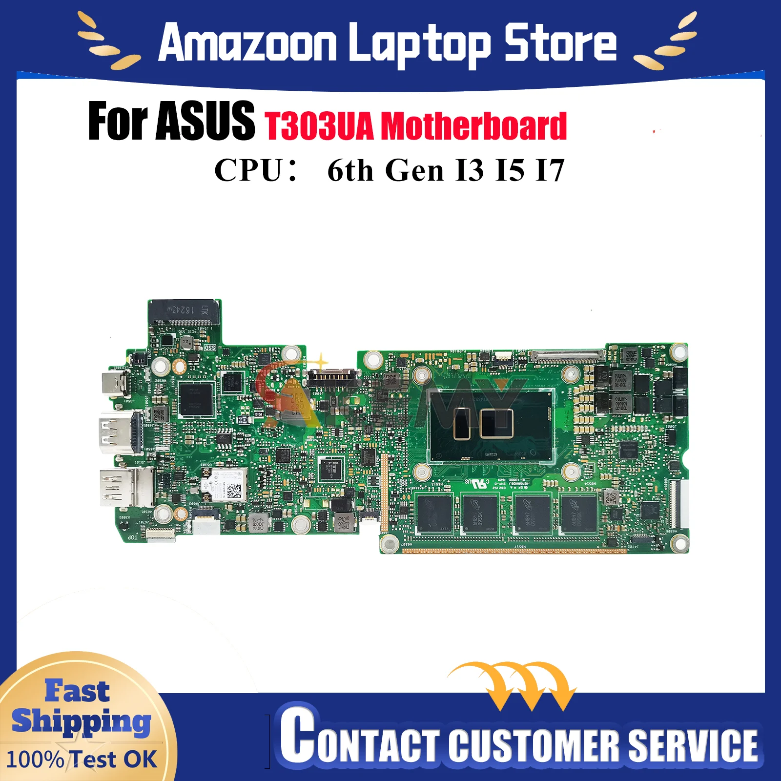 

T303UA Laptop Motherboard For ASUS Transformer T303U T303UA Notebook Mainboard With I3 I5 I7 CPU 100% tests OK fast shipping stk