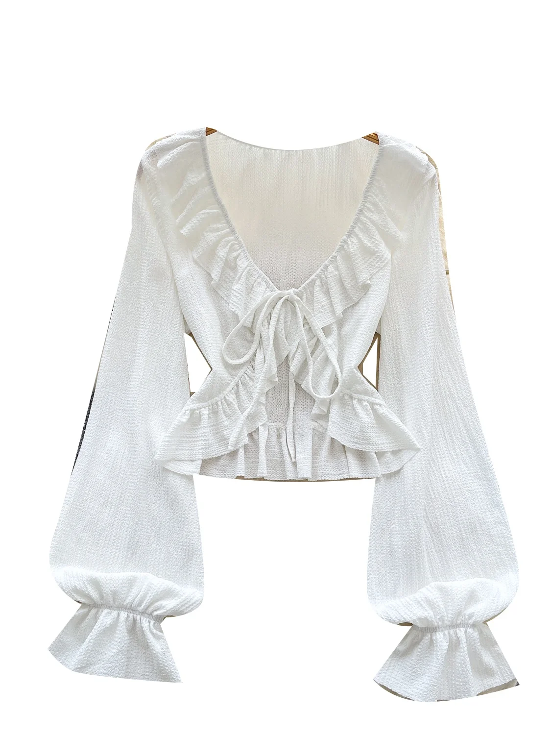 Francuska sukienka z dekoltem w serek, zapinana na guziki, damska, modna, wiosenno-jesienna, luźny krój, oddychająca, poliestrowa, długa sukienka.