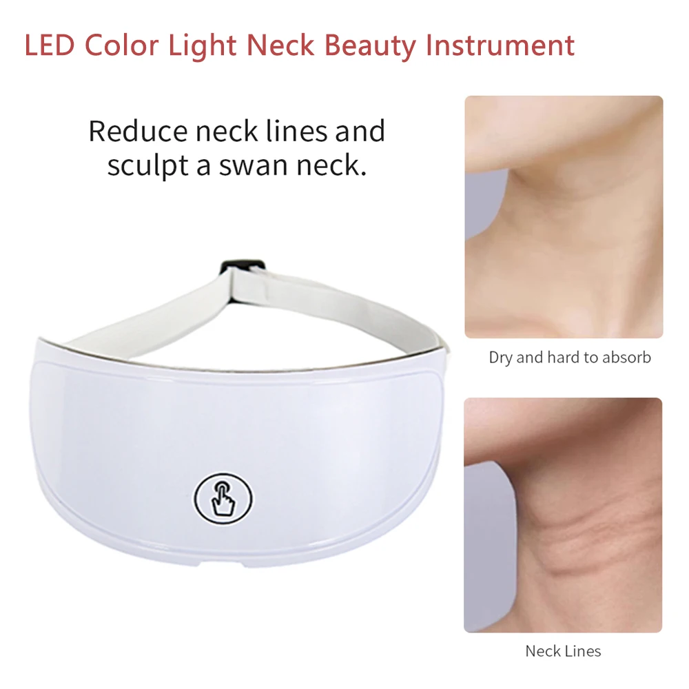 Neck LED Lift Mask Photon Anti-Wrinkle Skin Tightening Neck Beauty Device Skin Brighten Rejuvenation Neck Wrinkle Remover