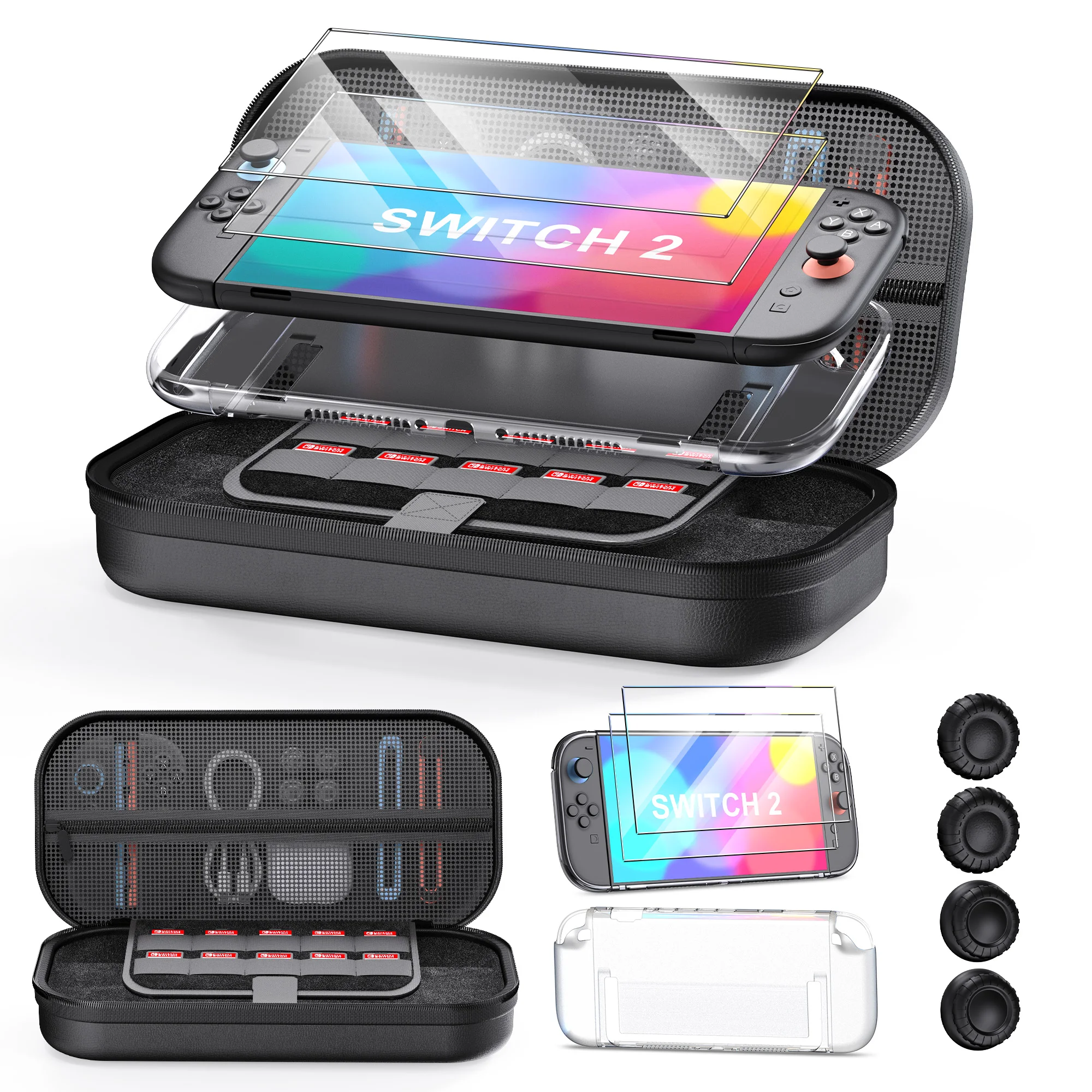 Carrying Case for Nintendo Switch 2,Case suit with 2 Screen 