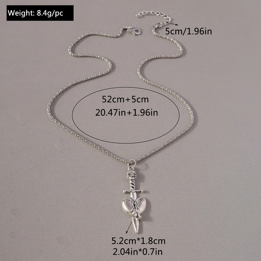 Aihua Gothic Steampunk Inverted Cross Halskette für Frauen Männer Popcorn Kette Persönlichkeit Hip Hop Punk Kruzifix Halskette Schmuck – Detail 12