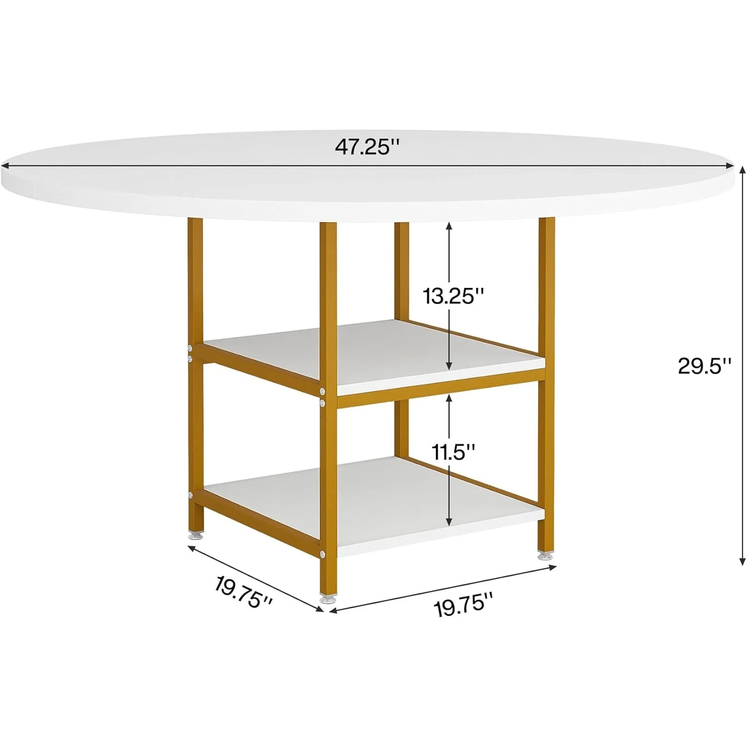 طاولة مؤتمرات مستديرة مقاس 47 بوصة تتسع لـ 4-6 أشخاص، وطاولة غرفة الاجتماعات مع رف تخزين، لغرفة ندوة غرفة الاجتماعات #4