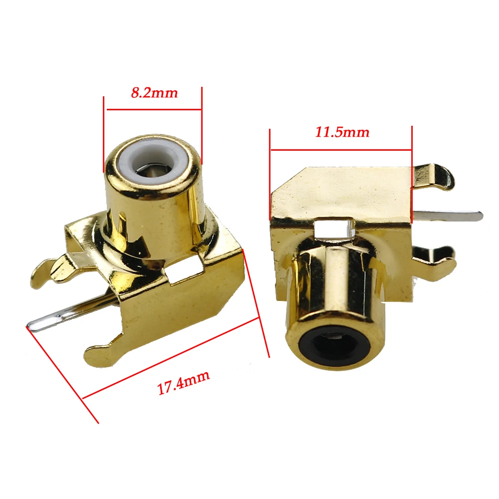 1PCS AV Jack AV-8.4-3 Yellow RCA Female Audio AV Socket Connector Gold-plated And Silver Plated