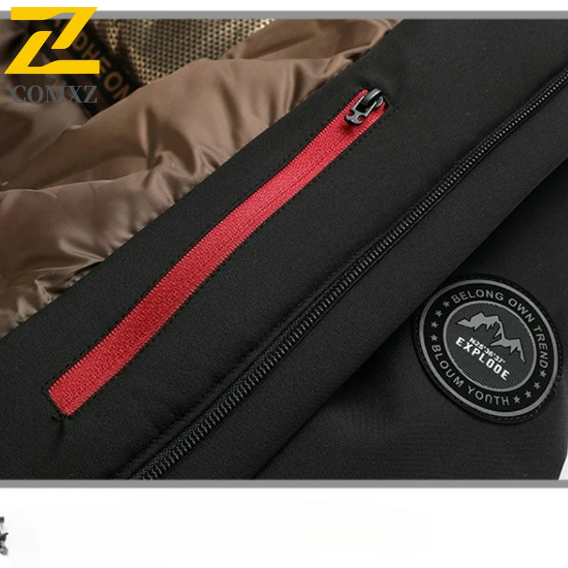 Jaket Hangat Musim Dingin Pria Baru 2025 Mantel Parka Bertudung Tebal Dapat Dilepas Mode Kualitas Tinggi Jaket Empuk Sangat Dingin Mewah Kasual