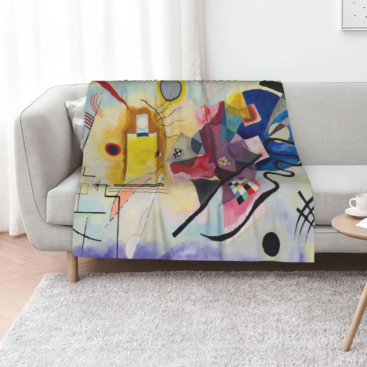 Wassily Kandinsky | Yellow-Red-Blue Throw Blanket Soft Big Comforter for babies Summer Bed covers Beautifuls Blankets