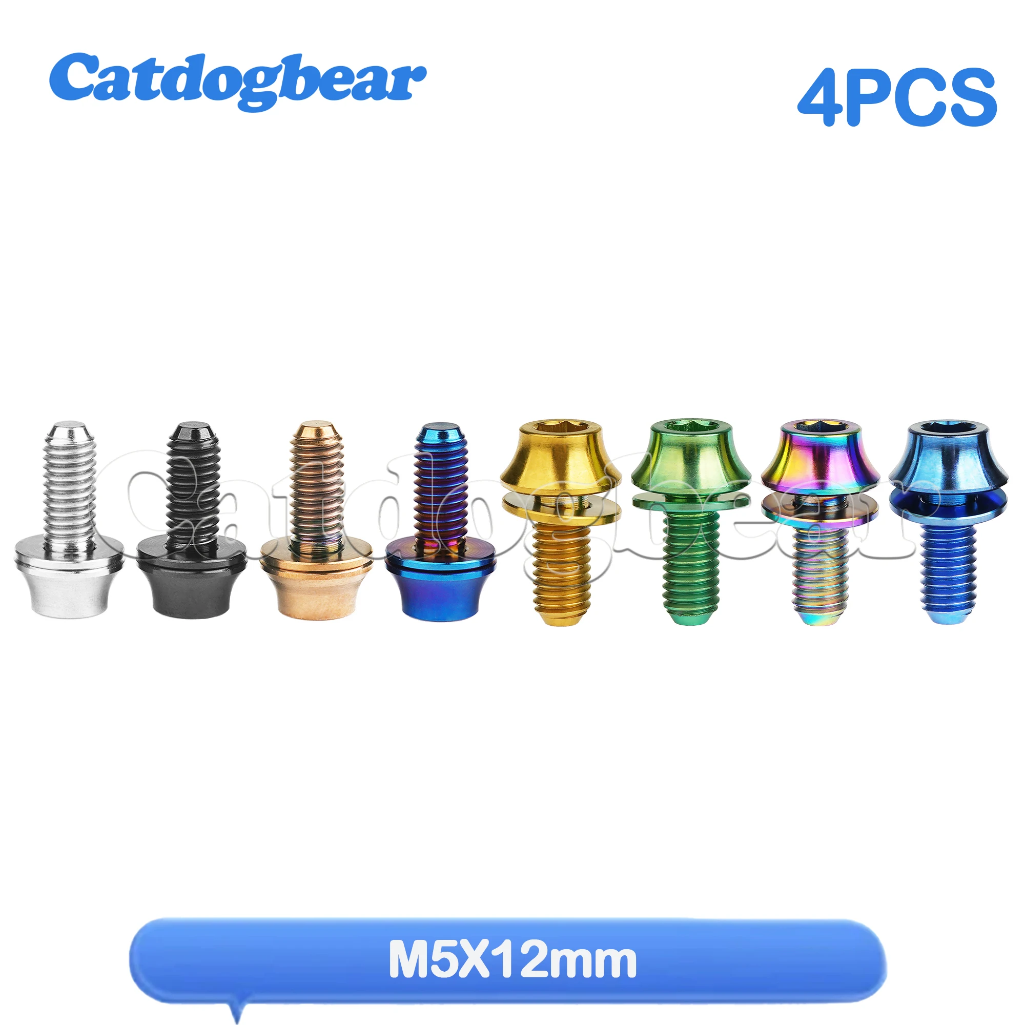 

4 шт., титановые болты M5x12 мм с шайбами