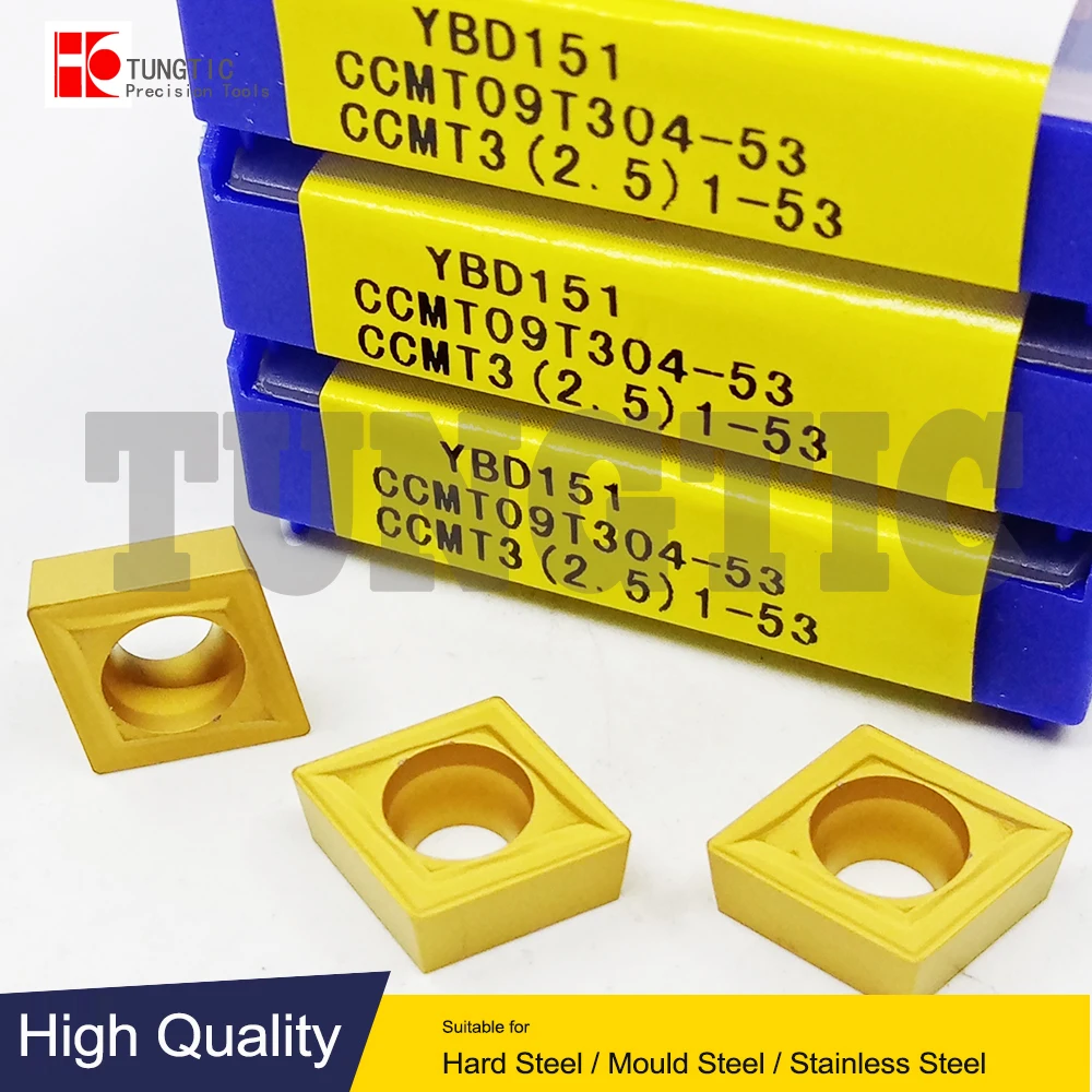 CCMT09T304-53 YBD151 YBC251 CCMT3(2.5)1-53 General Turning Cutter Tool CNC Carbide Insert Lathe Metal Positive-Fine-finishing