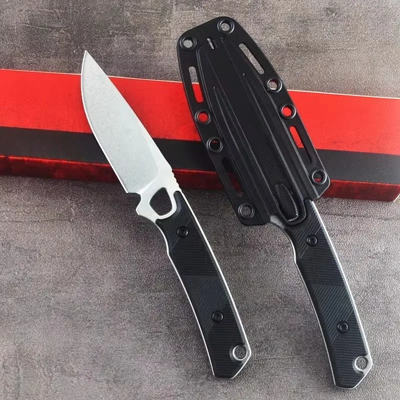KS-2048 Small Straight Knife D2 Steel Camping Outdoor Fishing Mountaineering Emergency Survival Fruit Knife