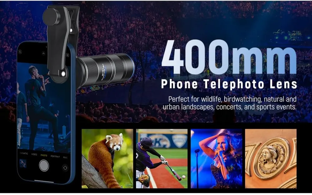 NEEWER LS-78 400mm Teleobjektiv für Smartphones mit 17mm Gewinde-Objektivclip – Detail 2