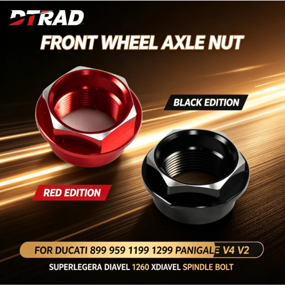 For DUCATI 899 959 1199 1299 Panigale V4 V2 Superleggera Diavel 1260 XDiavel Front Wheel Axle Flange Nut Motorcycle Spindle Bolt