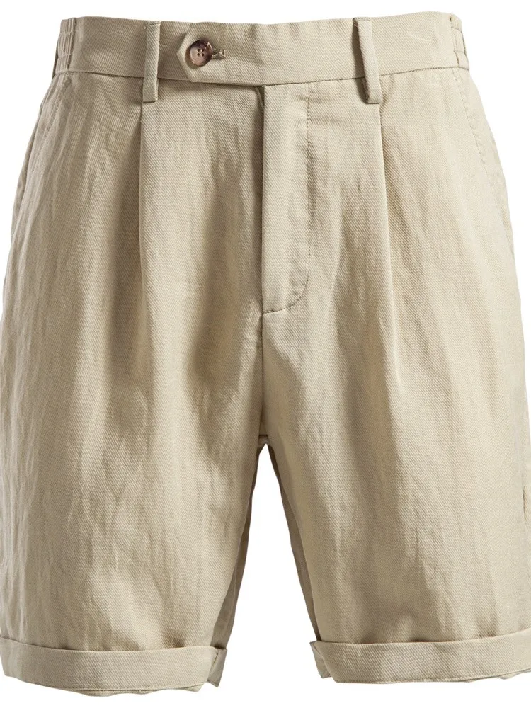 New Summer 100% Cotton Solid Shorts Men High Quality Casual Business Social Elastic Waist Men Shorts 4 Colors Beach Shorts Pants