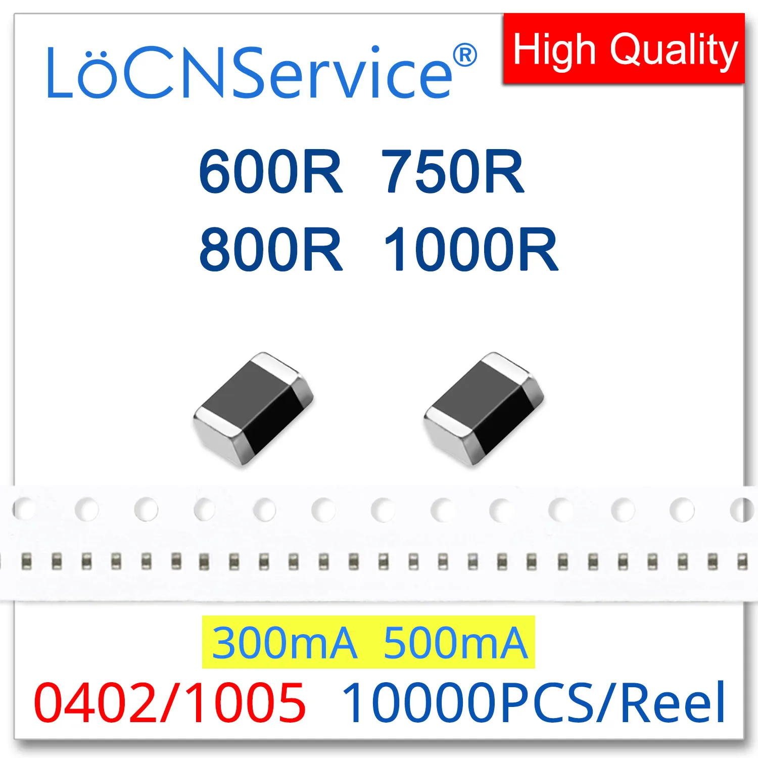 

LoCNService 0402/1005 100MHZ 10000PCS 300mA 500mA 600R 750R 800R 1000R Multilayer Chip Ferrite Beads 25% High quality