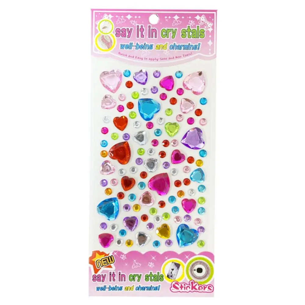 107pcs 3D Children Diamond Sticker Self Adhesive Acrylic Diamond Crystal Sticker Jewel Crafts Sparkling Rhinestone Sticker