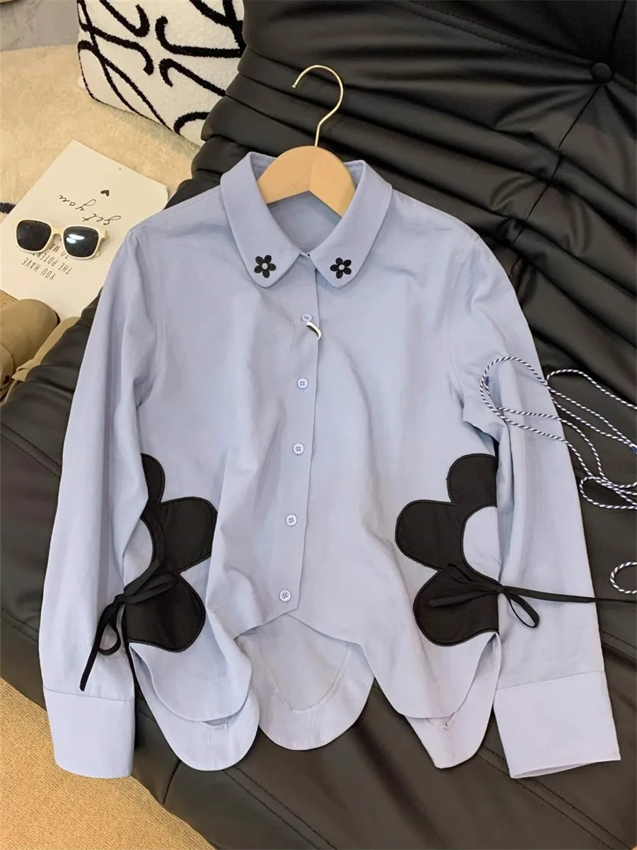 

Floral Ne irt Women's Spring Autumn Casual Sle Versatile Long Sve Warmth Printed Button up Casual Faion