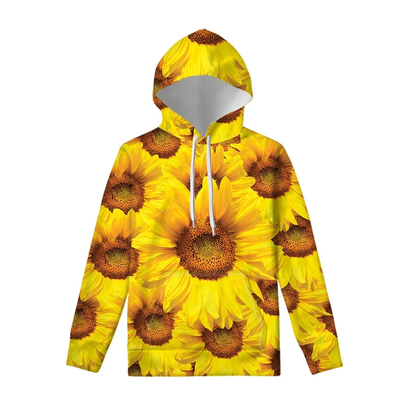 Flower Hoodies Spring Fashion 3D Print Men Hoodie Street Personality Loose Top Oversized Autumn Coat Sweatshirt Unisex Hoody