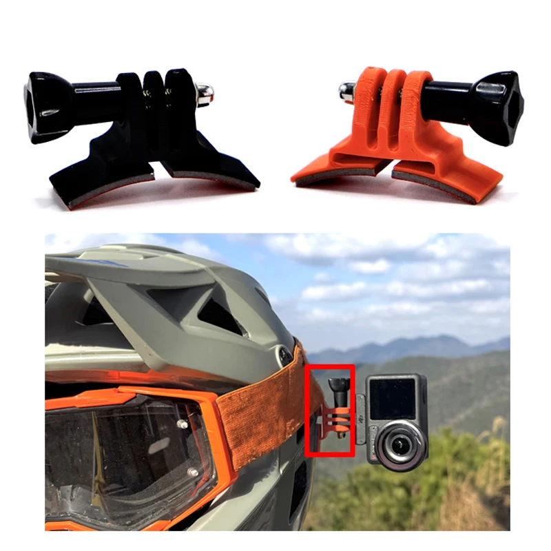 Action Camera Downhill Side Mount Half/Ski Helmet Curved Adhesive Base Bracket Outdoor Accessories for DJI/GoPro/Insta360