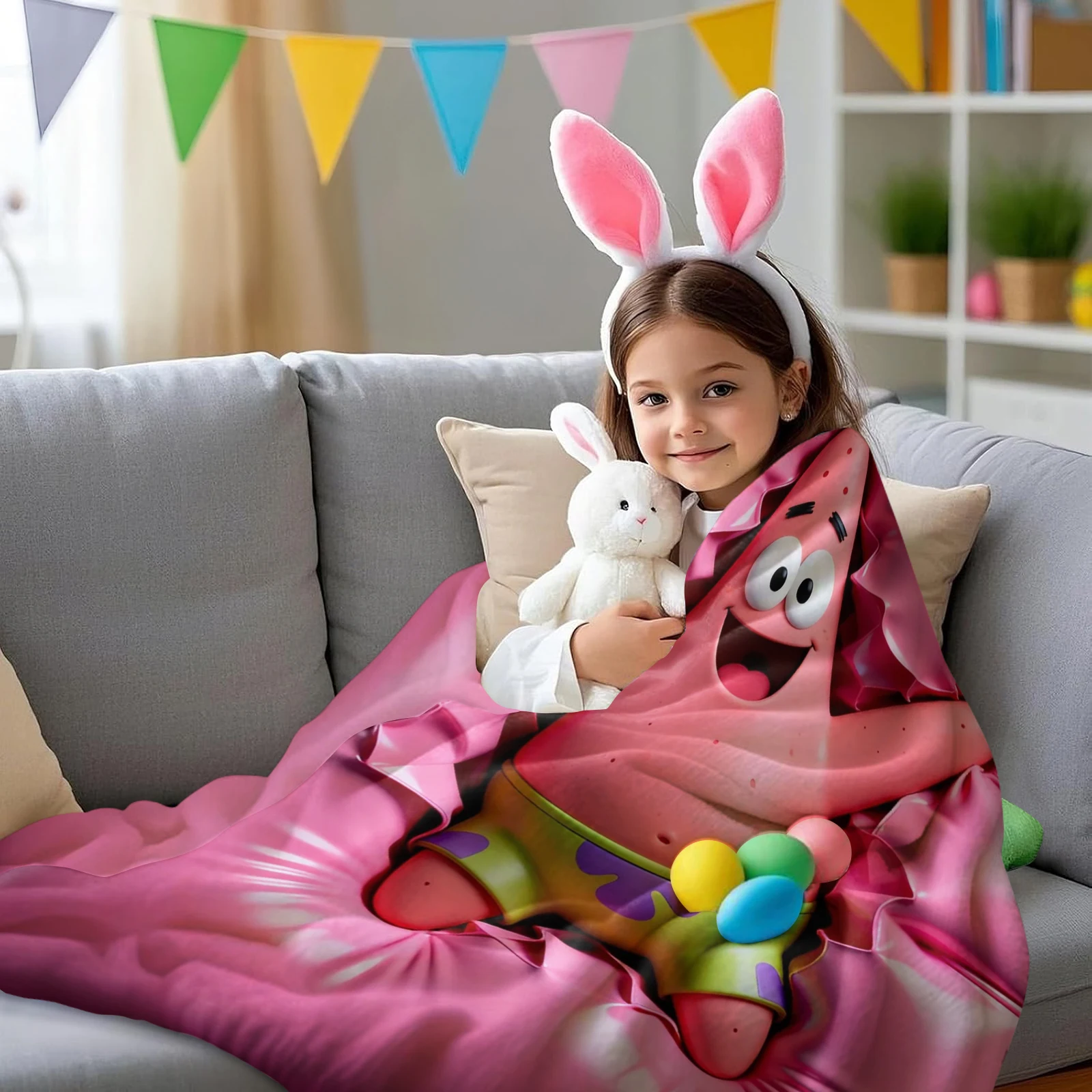 لطيف الكرتون بطانية مطبوعة نزهة بطانية دافئة رقيق بطانية لينة ومريحة بطانية المنزل السفر عيد ميلاد هدية الكريسماس #4