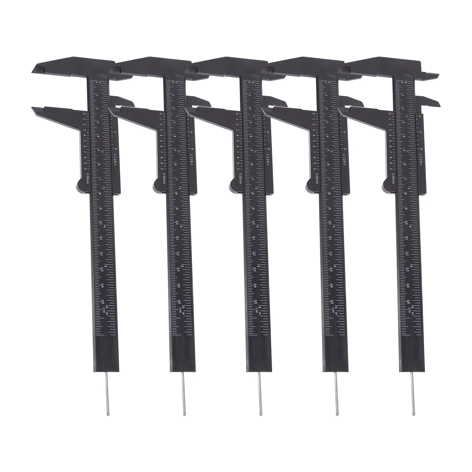 

5pcs Sliding Vernier Caliper Double Scale Measuring Tool For Internal Dimensions Diy Plastic Pocket Ruler Measuring Gauge