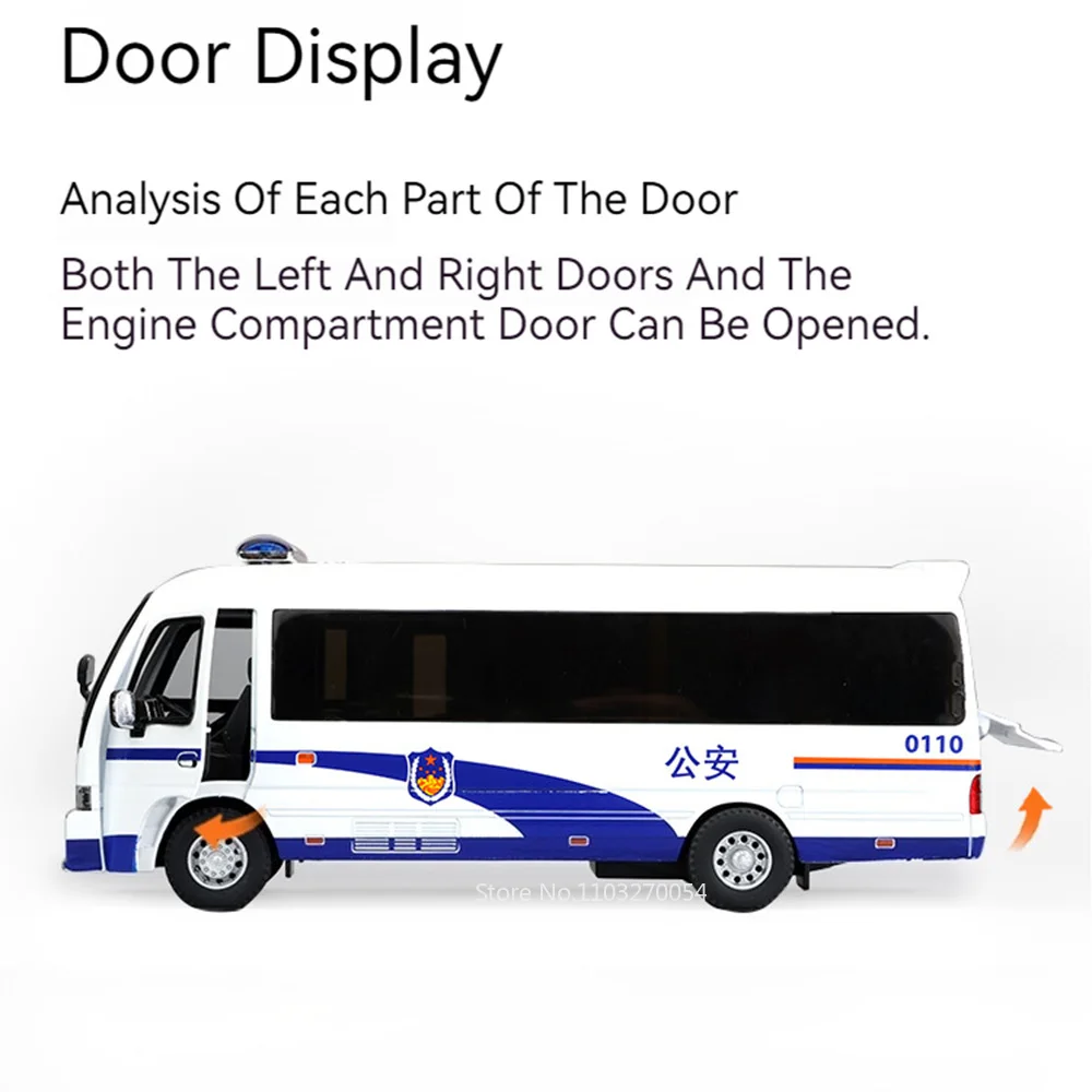 1:32 كوستر ألفارد سبيكة سيارات الشرطة الكهروضوئية دييكاست وضع سيارة لعبة الأبواب فتح ضوء الصوت التراجع المطاط الإطارات لعبة الحلي هدية