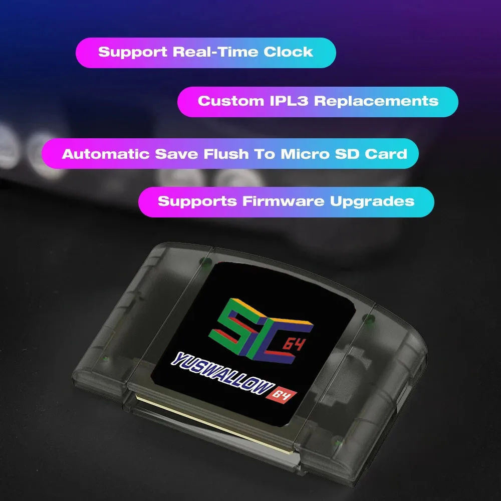 Yuswallow SC64Summer N64 SC64 오픈 소스 N64DD 플래시 TF/SD 카트리지 SC64 GBC SNES 64DD 5000-in1 레트로 …