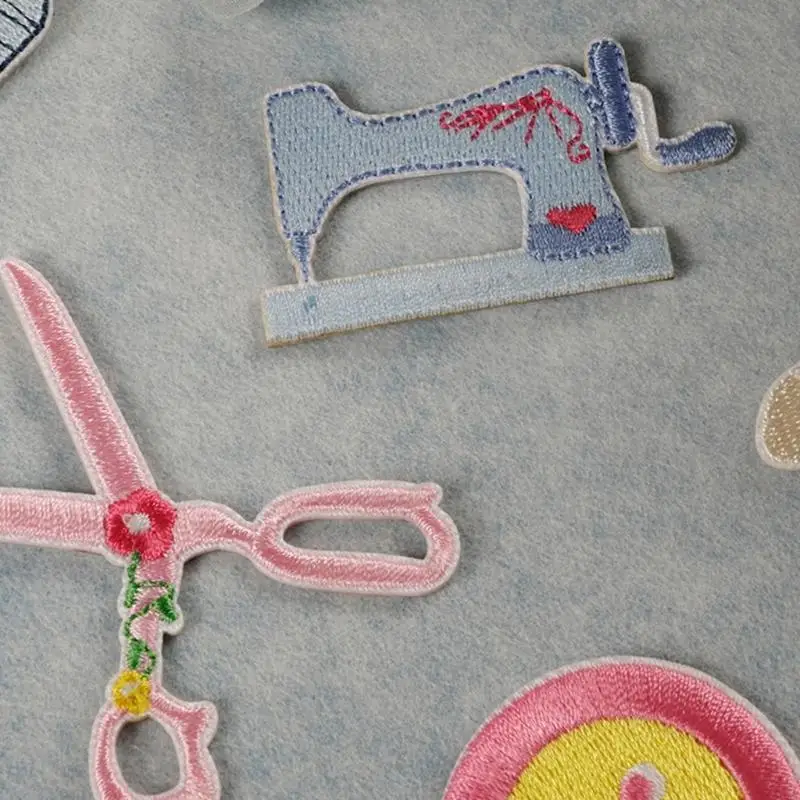 9 Pcs Scissors Repair Patches Iron on Patches Sewing Machine Embroidery Patches Y08E