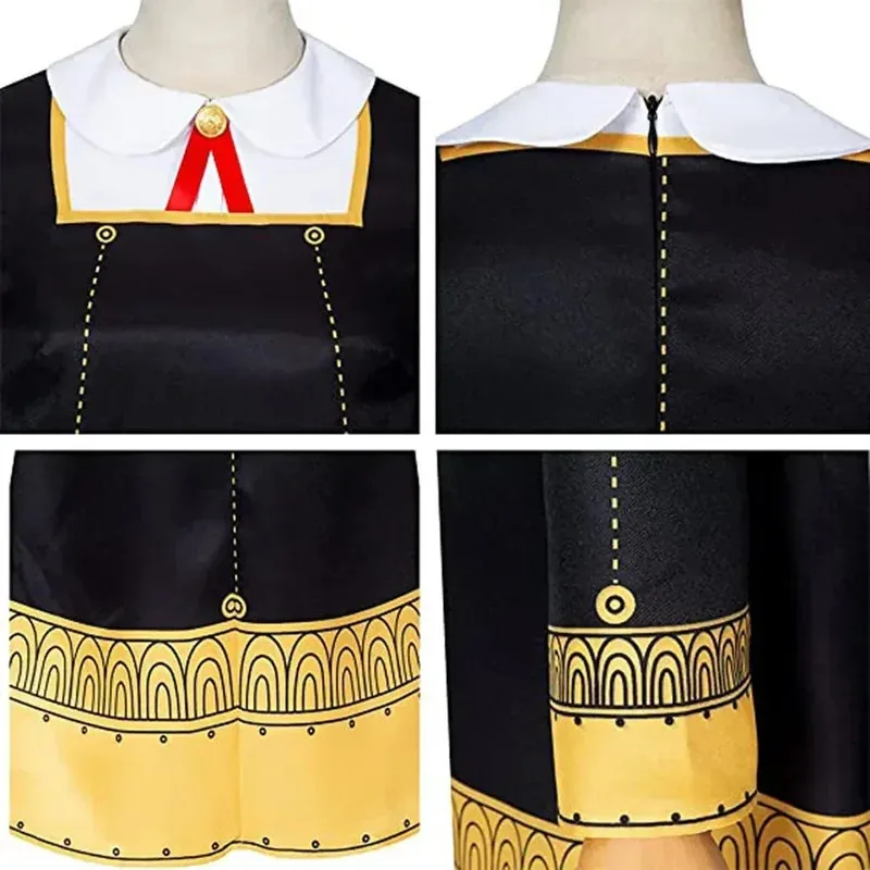 Anime SPY X FAMILY Anya Forger Vestido Preto Uniforme Fantasia Cosplay om [8