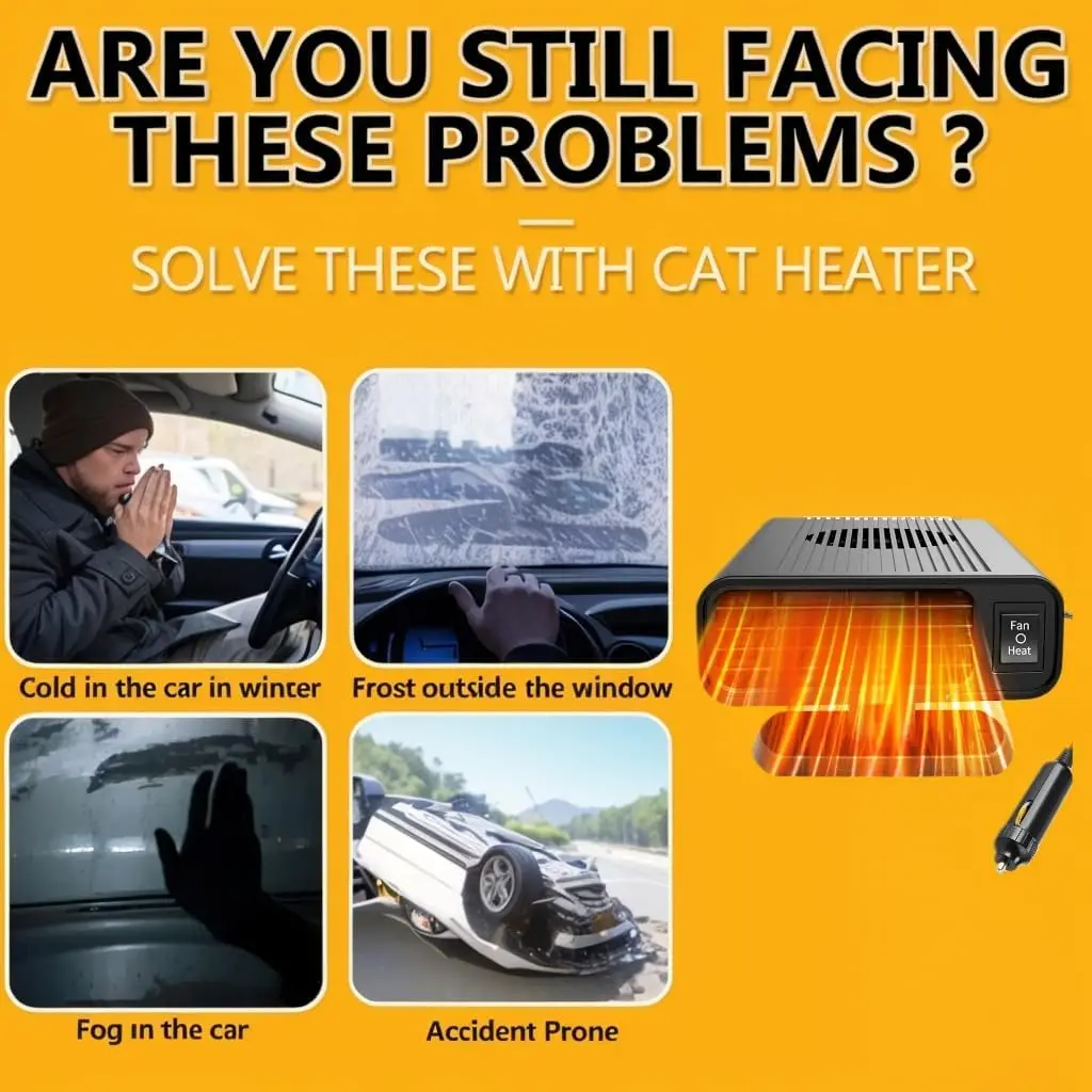 2026 New Portable Car Heater 12V 150W Fast Heating Defroster for Cars