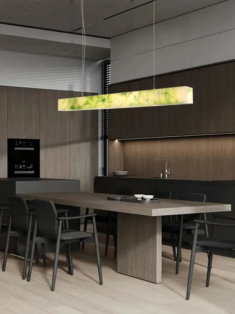 

Dining Room Table Decoration Imitation Marble Pendant Light Long Led Dimmable Minimalist Pendant Lamp for Bar Kithchen Island