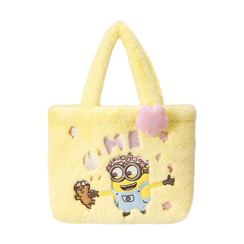 2024 New Universal Picture Minions Cute Bob Plush Backpack Simple Fashion Satchel Student Backpack Bear Coin Wallet Girl Gift