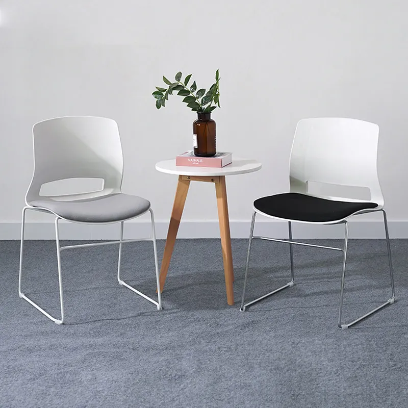 Chair Conference Stackable Training Bow-shaped Armless Simple Seat for Negotiation Meeting Room Reception Backrest Office Chair