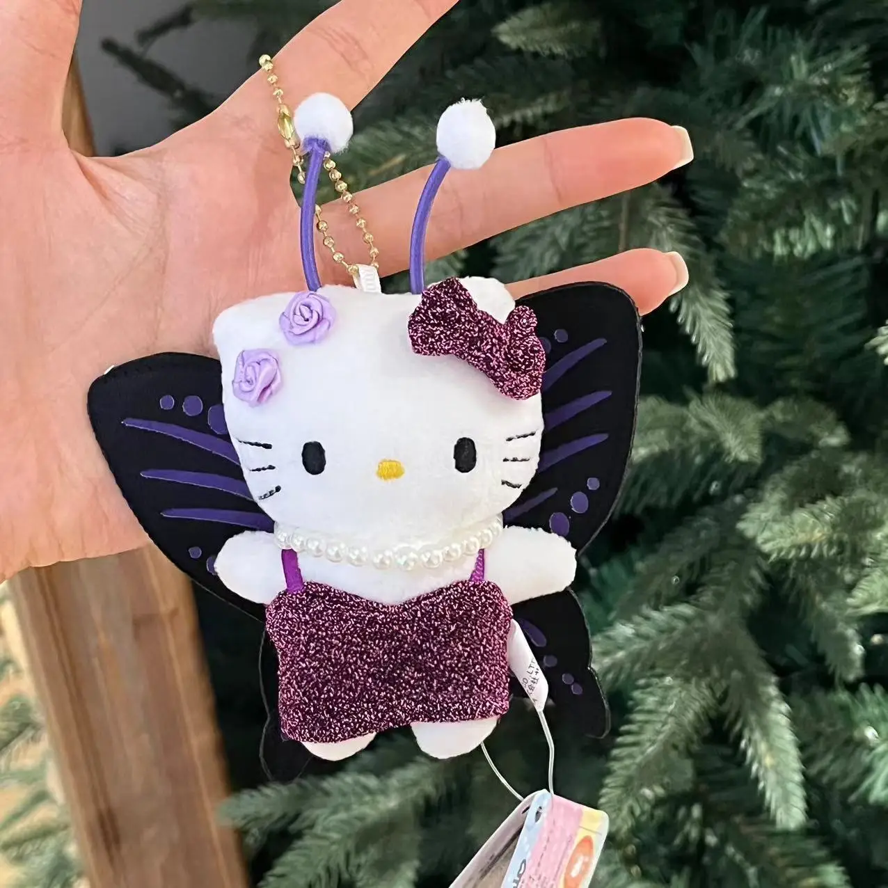 Anime Hello Kitty Sanrio Plush Doll Keychain Cartoon Toy Bag Pendant Cute Birthday Gift Purple Butterfly Fairy KT YJ29O