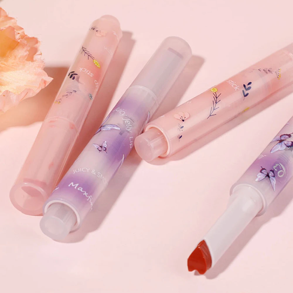 Jelly Love-lápiz labial para mujer, Bálsamo hidratante con brillo de labios, flor, mariposa, maquillaje, cosméticos de belleza