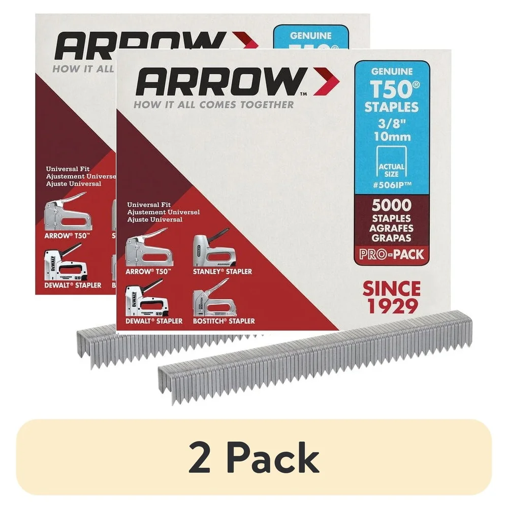 (2 pack  84-776 T50 Staples 3/8" 5000Pkg 4@ 1250