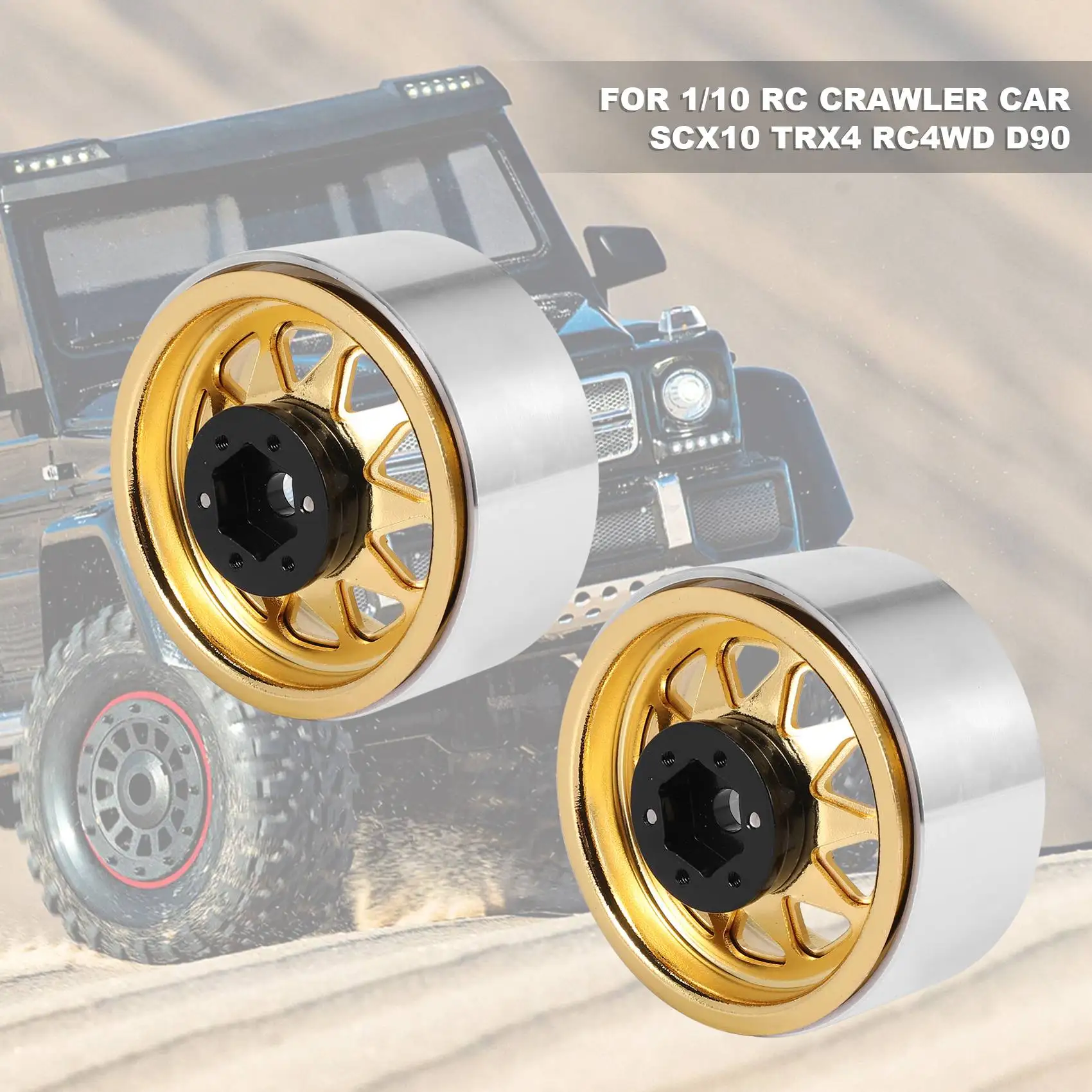 B05C-4PCS Deep Dish Wagon Metal 1.9 Beadlock Wheel Hub Rim For 1/10 RC Crawler Axial SCX10 90046 Traxxas TRX4 RC4WD D90