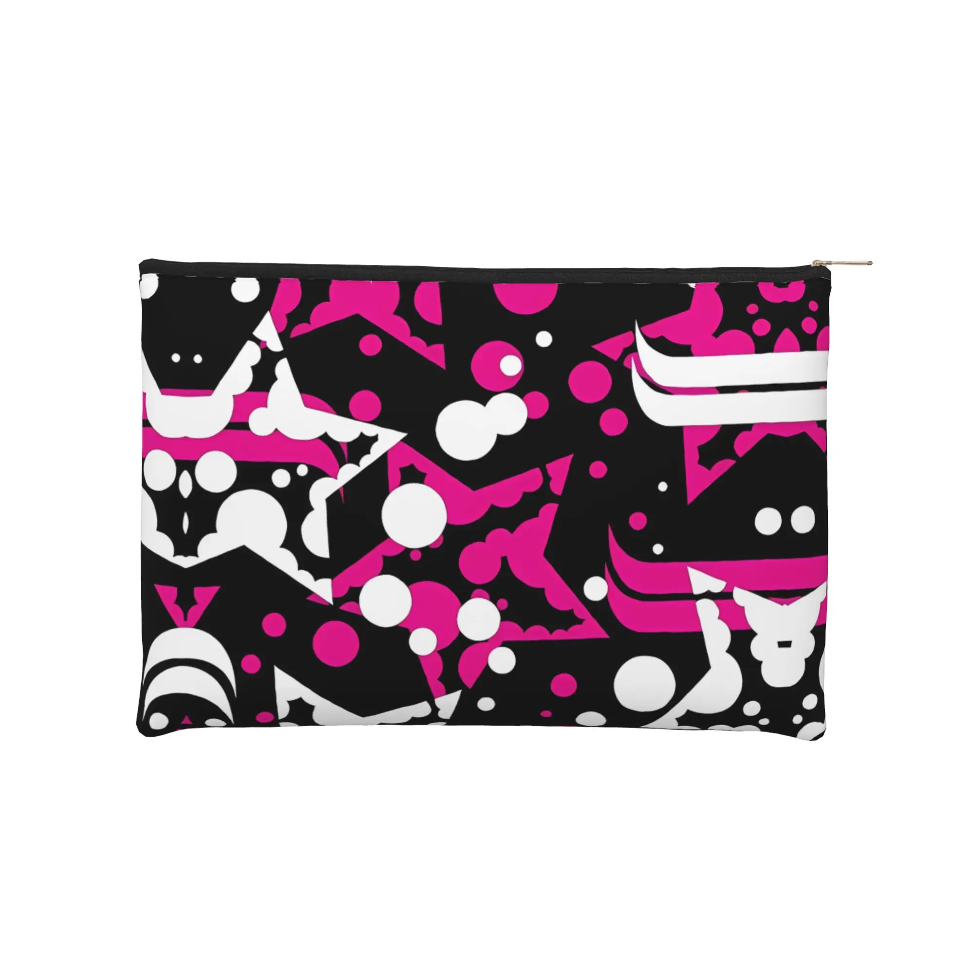 Y2K Foldable Graffiti Pink Stars In The Sky Makeup Bag Toiletry Bag with Zipper Cosmetic Pouch