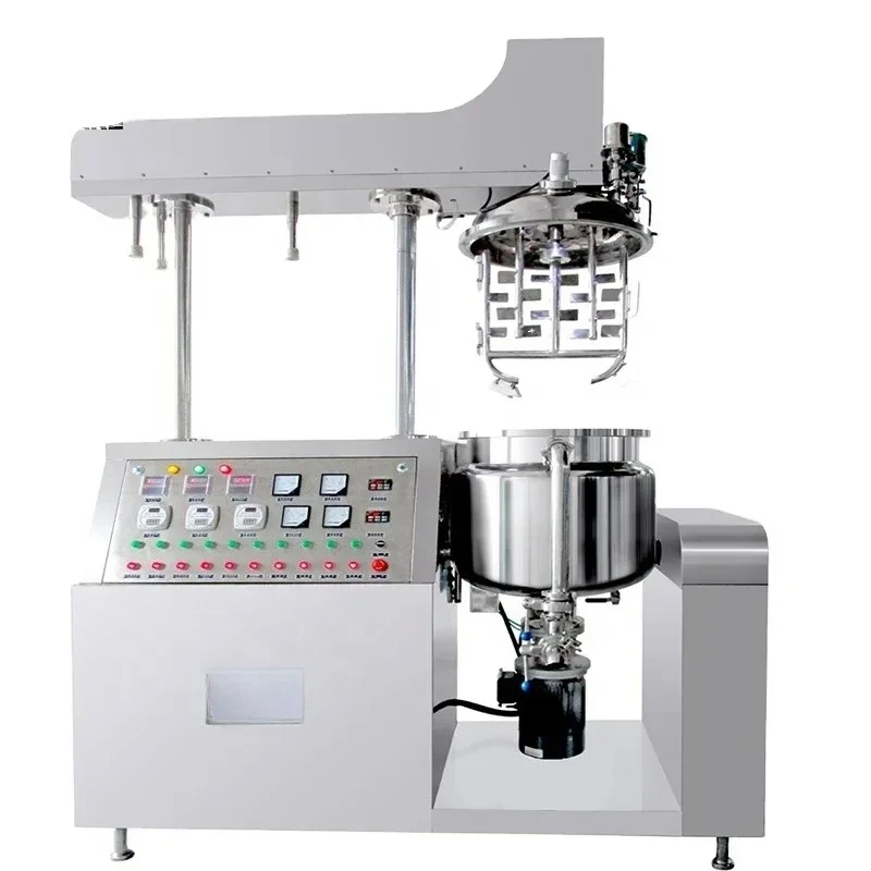 100L Cosmetics Manufacturing Industrial Snail Slime Emulsifier Vacuum Homogenizer Mixer Beauty Cream Toothpaste Making Machine