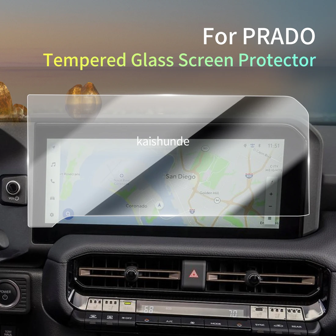 

Защитная пленка из закаленного стекла для навигационного дисплея автомобиля Toyota Prado 26 (наклейки на приборную панель)