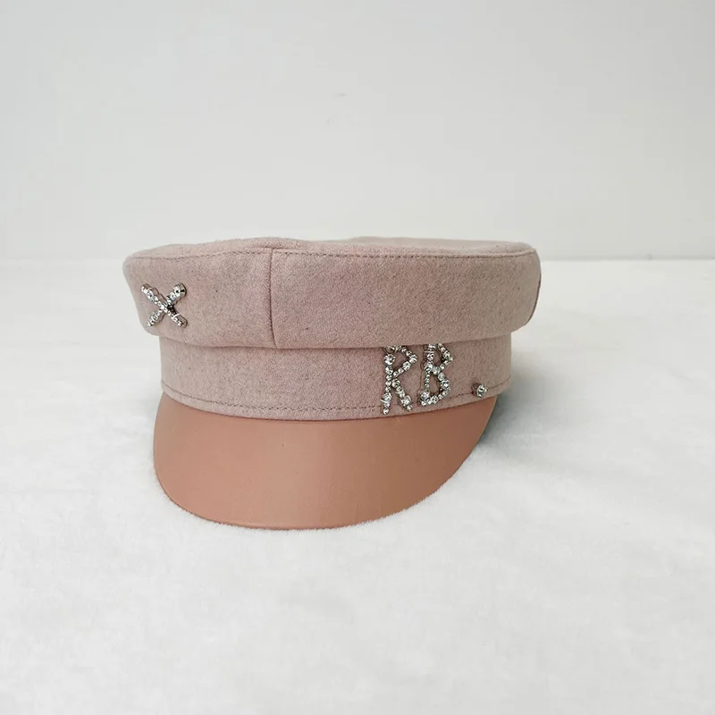 Women Ladies Luxury Design Brand Octagonal Cap Letter Military Cap Pink Khaki Newsboy Hat Fall Winter Baker Boy Cap Designer Cap
