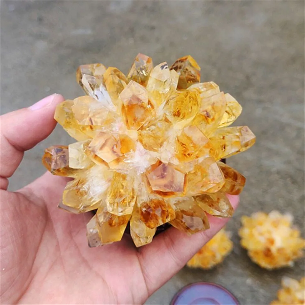 Raw Citrine Natural Quartz Stone Crystal Cluster Healing Yellow Mineral Specimen Home Decoration