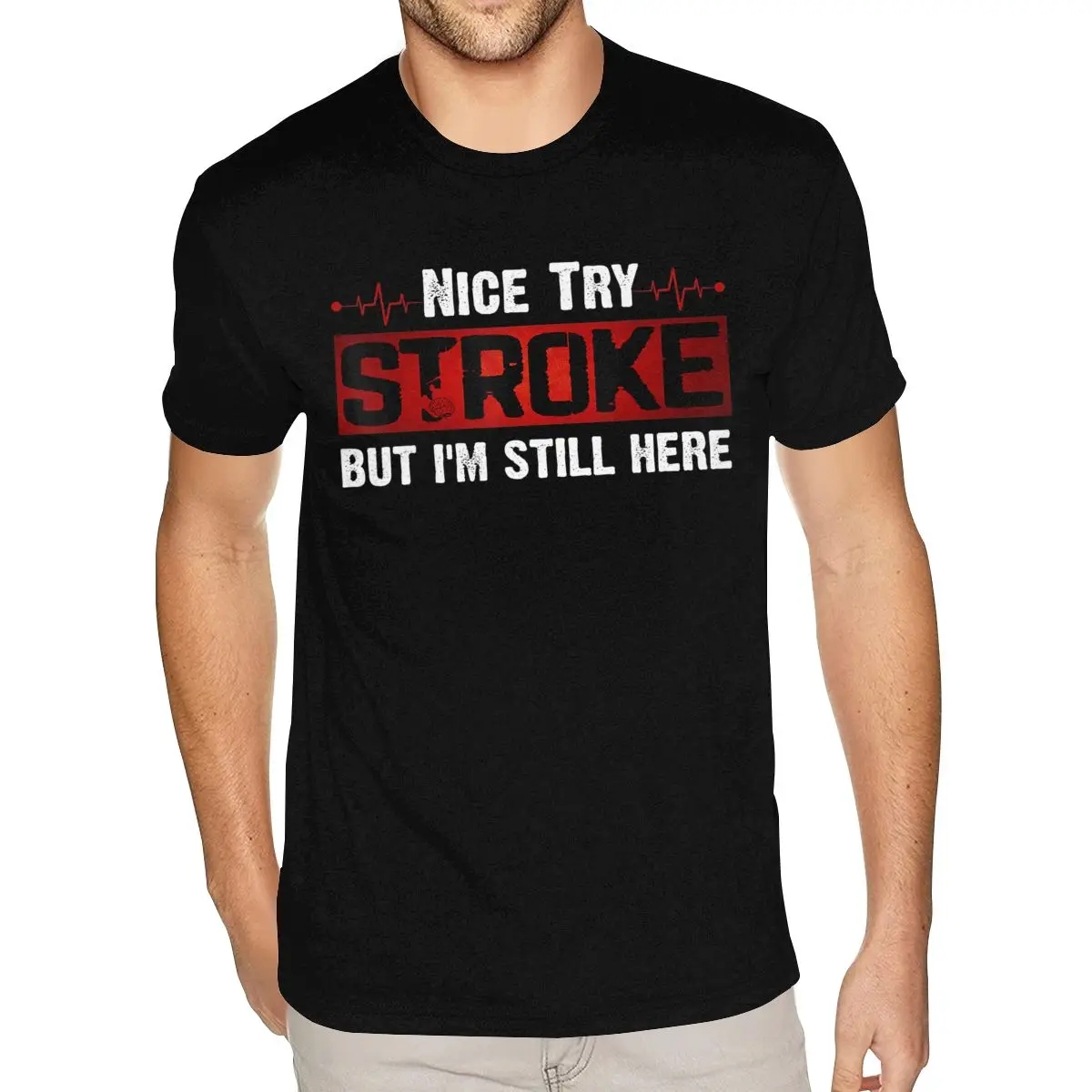 

Футболки Nice Try Stroke But I'm Still Here Stroke Survivor 3XL для мужчин, футболки с 3D принтом