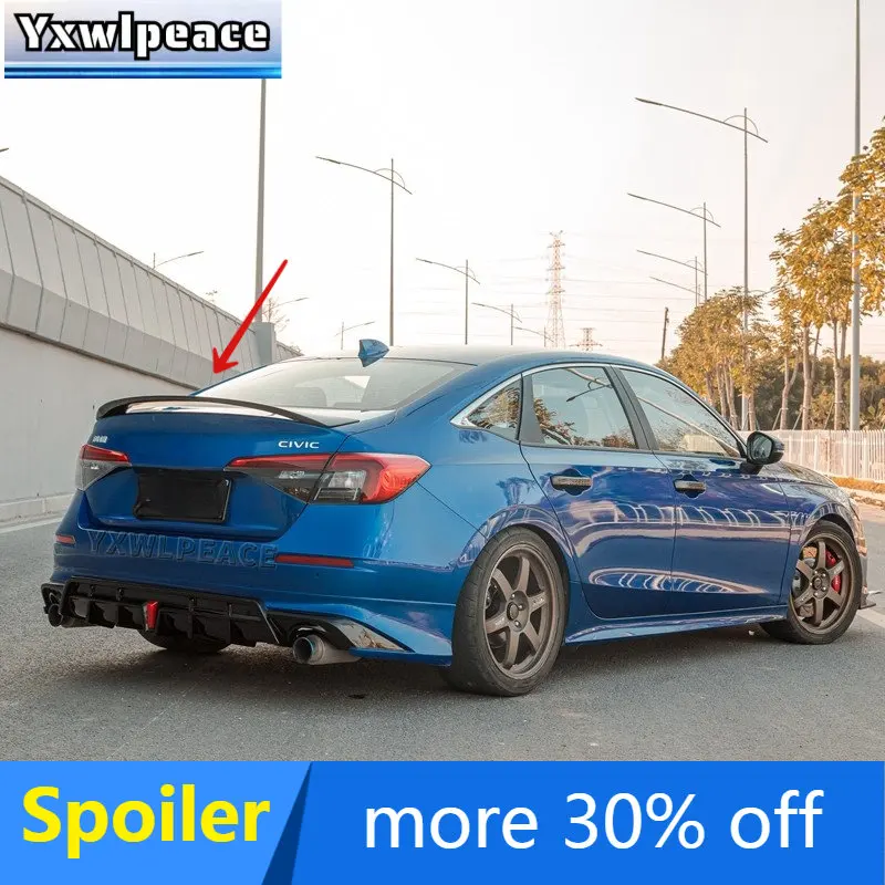 

For Honda 11th Civic 2022 Spoiler High Quality ABS Plastic Material Primer Color Rear Trunk Lip Spoiler Wing Car Accessories